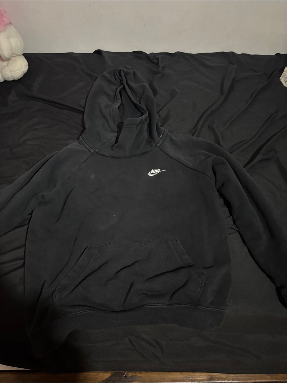 Nike Black Pullover Hoodie with White Swoosh